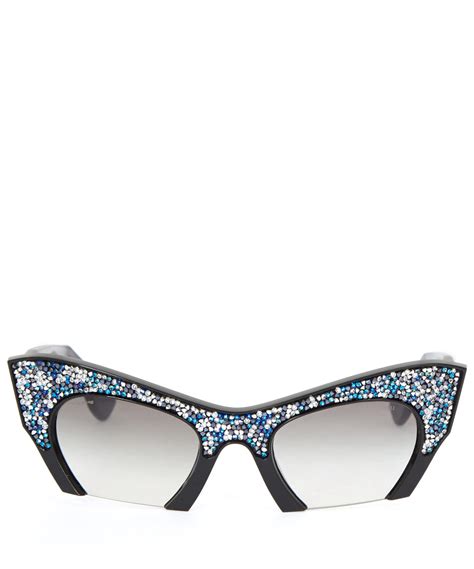 miu miu glitter sunglasses silver